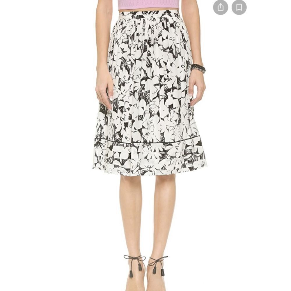 Elizabeth & James Avenue Silk Black Ivory Skirt